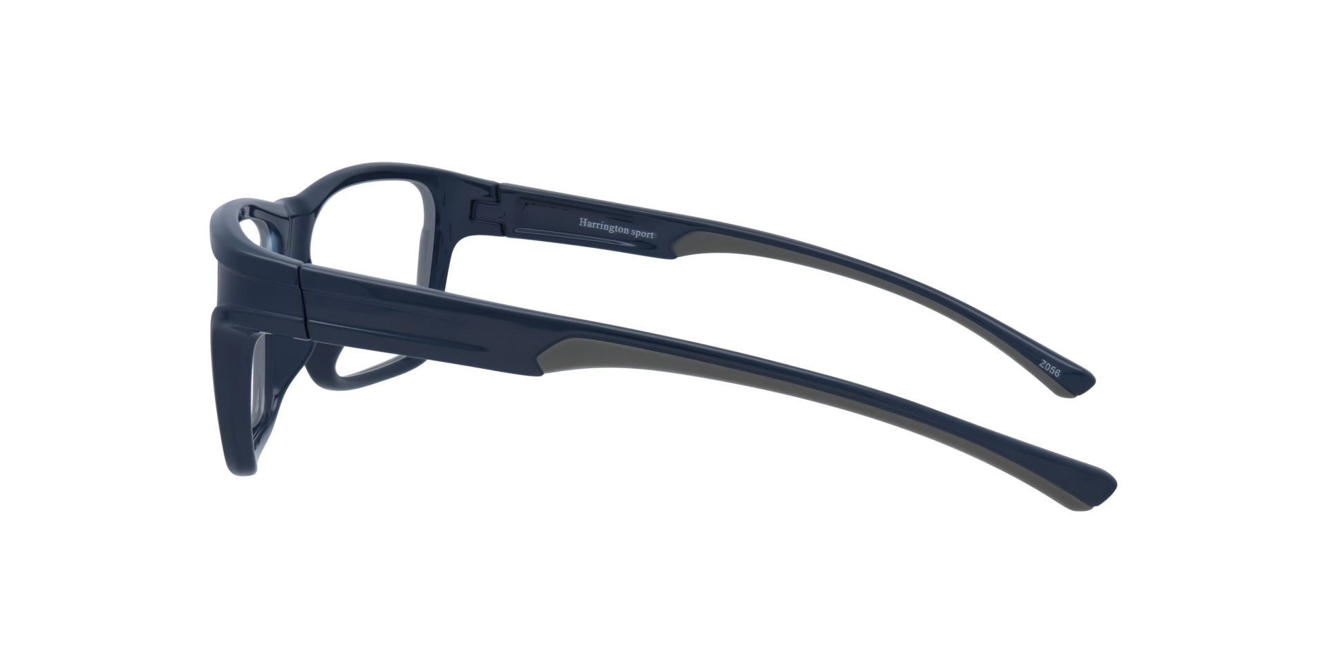 Performer Dark Blue & Grey PlasticEyeglass Frames for Glasses Direct, Side View