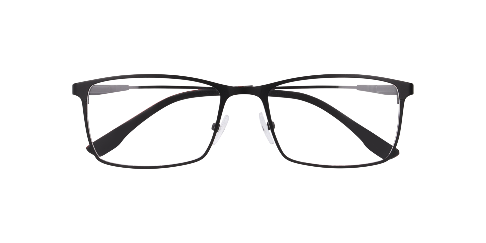 Nb4203 Black Red MetalEyeglass Frames for Glasses Direct, Closed View