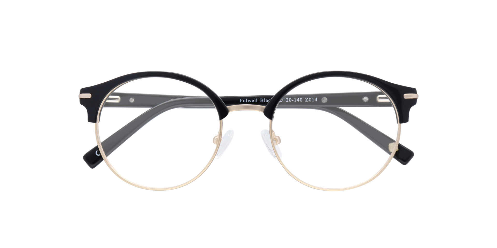 Fulwell Black MetalEyeglass Frames for Glasses Direct, Closed View