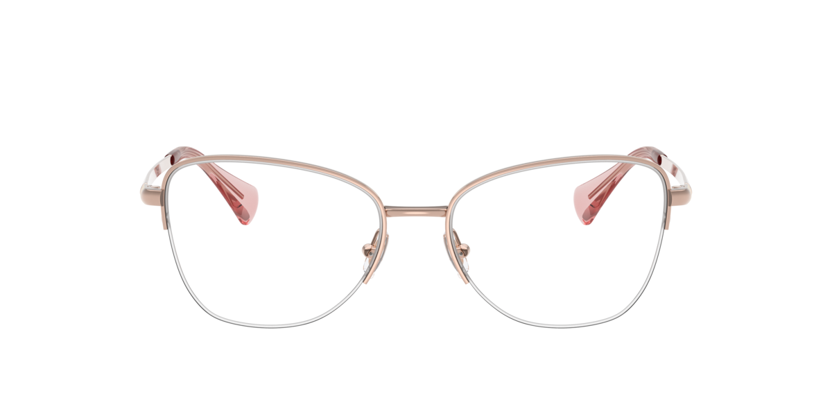 Ralph Women's Shiny Rose Gold Irregular Metal Eyeglasses Online - Semi Rim - Ra6061 - Image 1