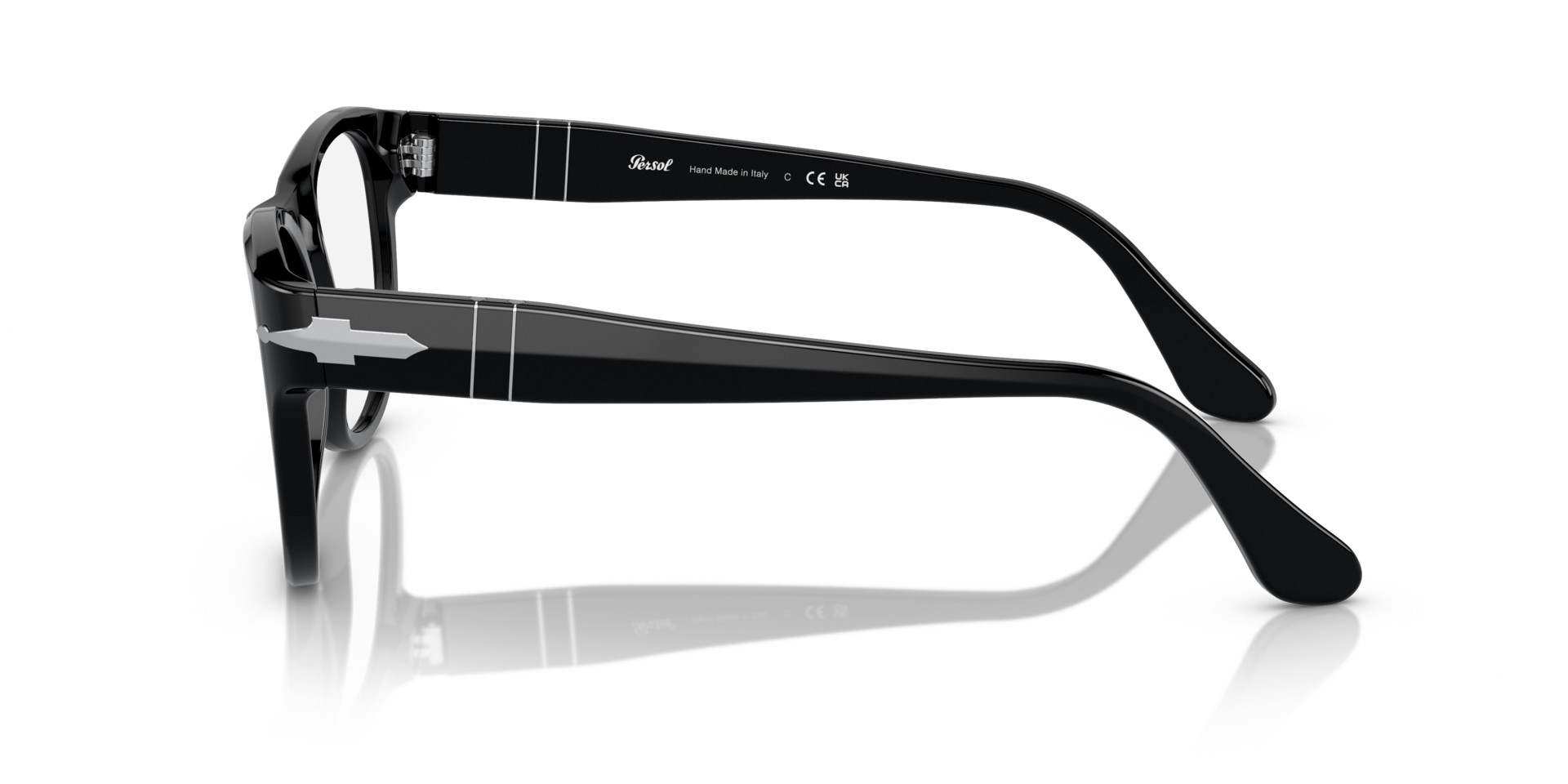 PO3312V Black AcetateEyeglass Frames for Glasses Direct, Side View