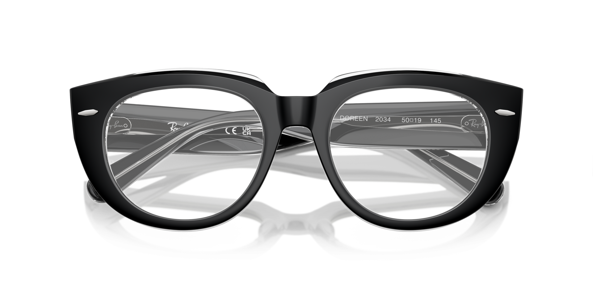 RB5586 Black On Transparent AcetateEyeglass Frames for Glasses Direct, Closed View