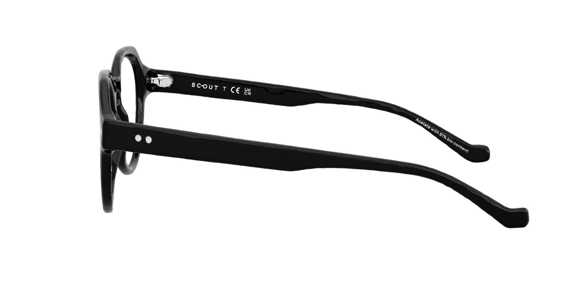 Mccarthy Black AcetateEyeglass Frames for Glasses Direct, Side View