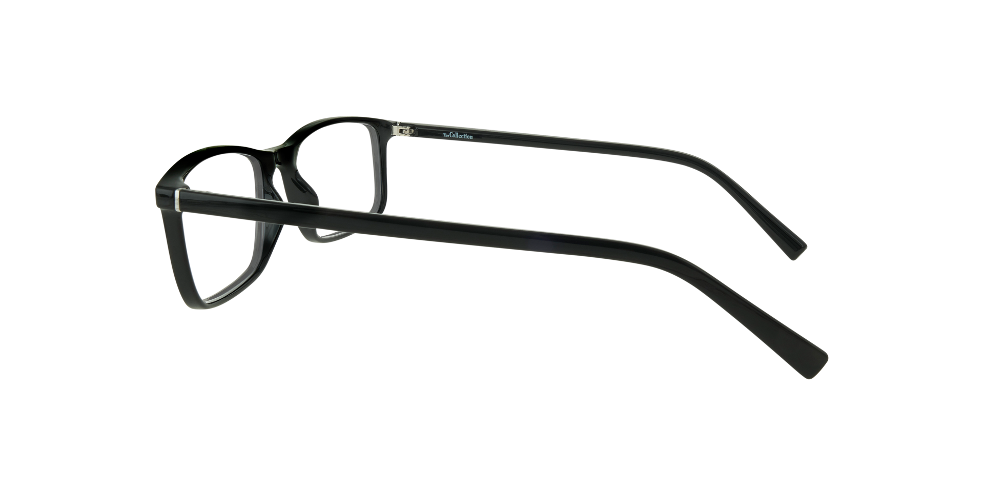Leslie Shiny Black PlasticEyeglass Frames for Glasses Direct, Side View
