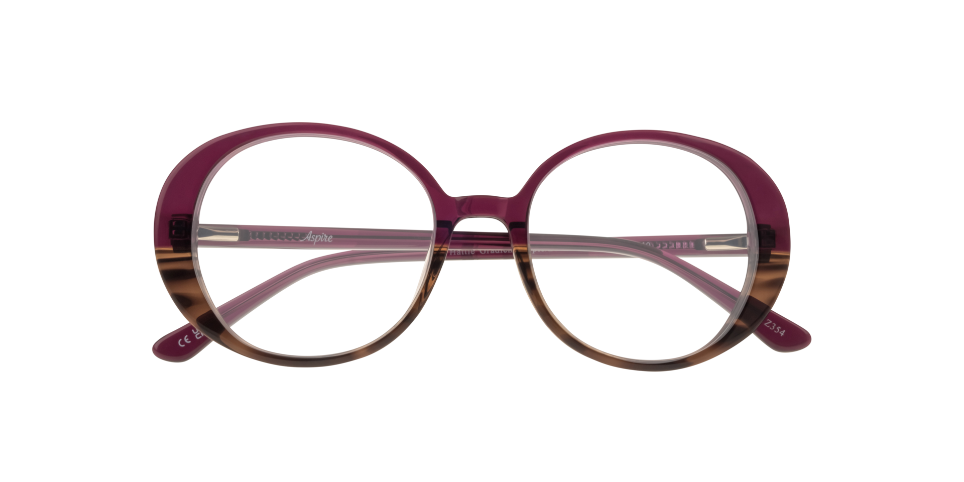 Hattie Gradient Purple & Brown Horn AcetateEyeglass Frames for Glasses Direct, Closed View