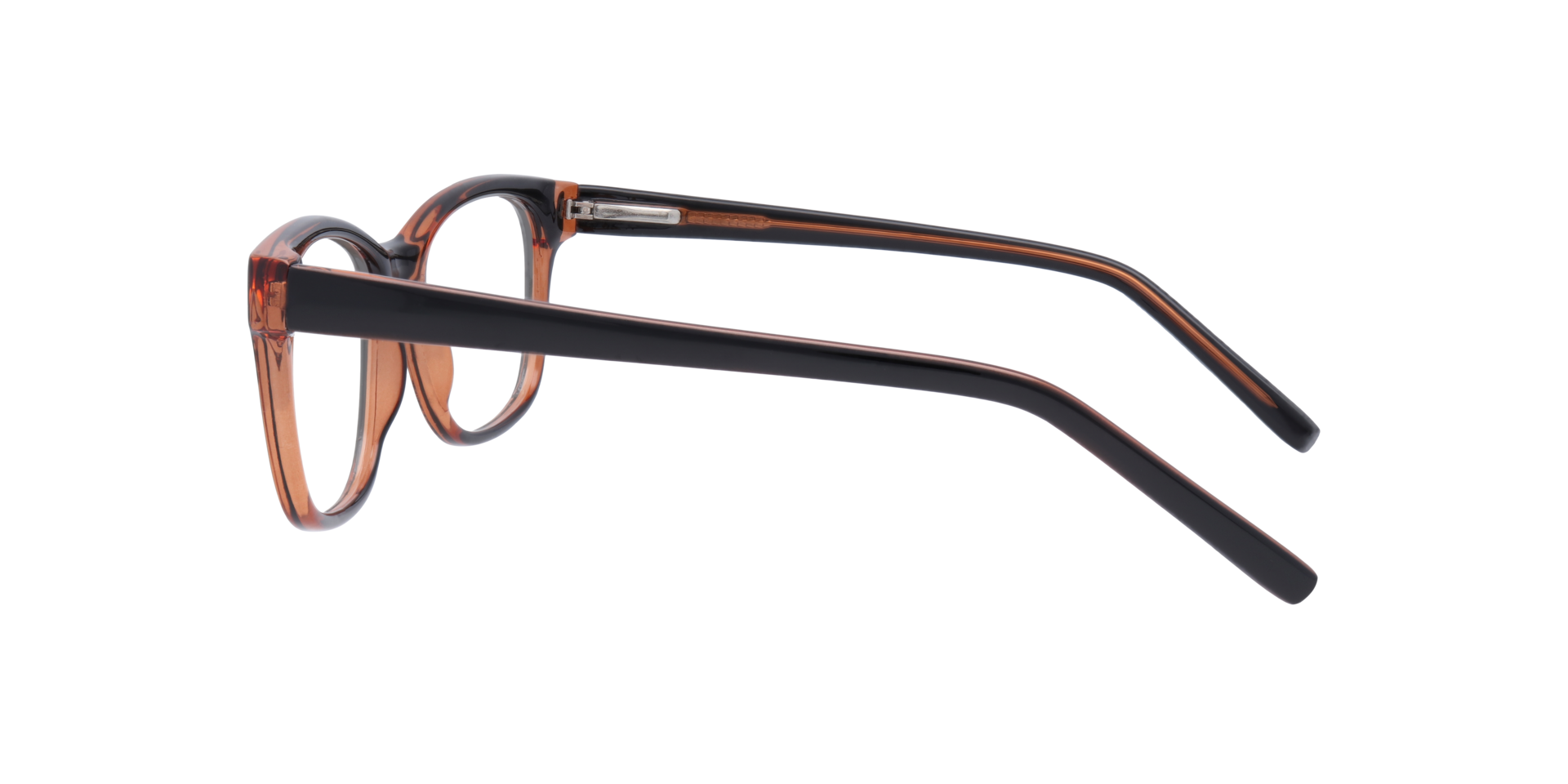 Diallo Black & Brown PlasticEyeglass Frames for Glasses Direct, Side View