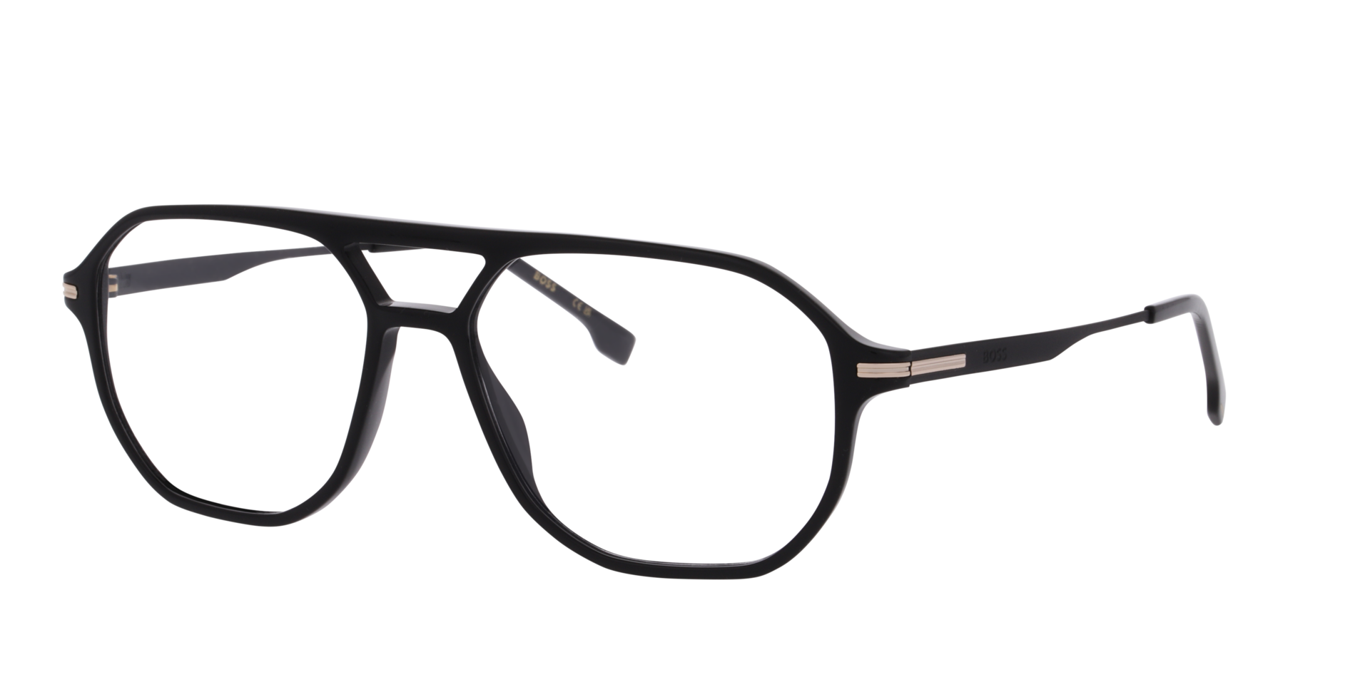 BOSS 1890 Black Gold AcetateEyeglass Frames for Glasses Direct, Angle View