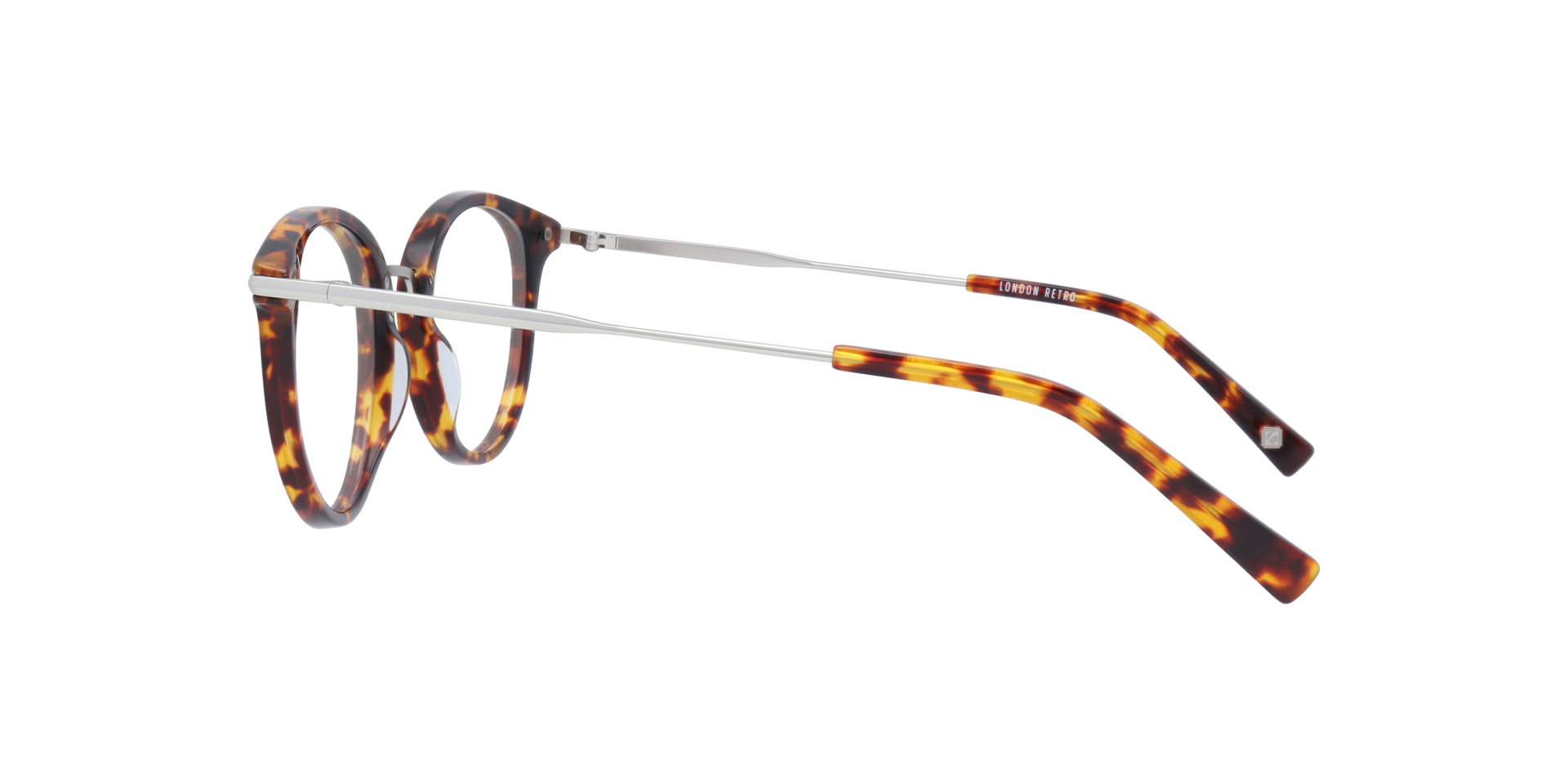 Bow Shiny Havana & Silver AcetateEyeglass Frames for Glasses Direct, Side View