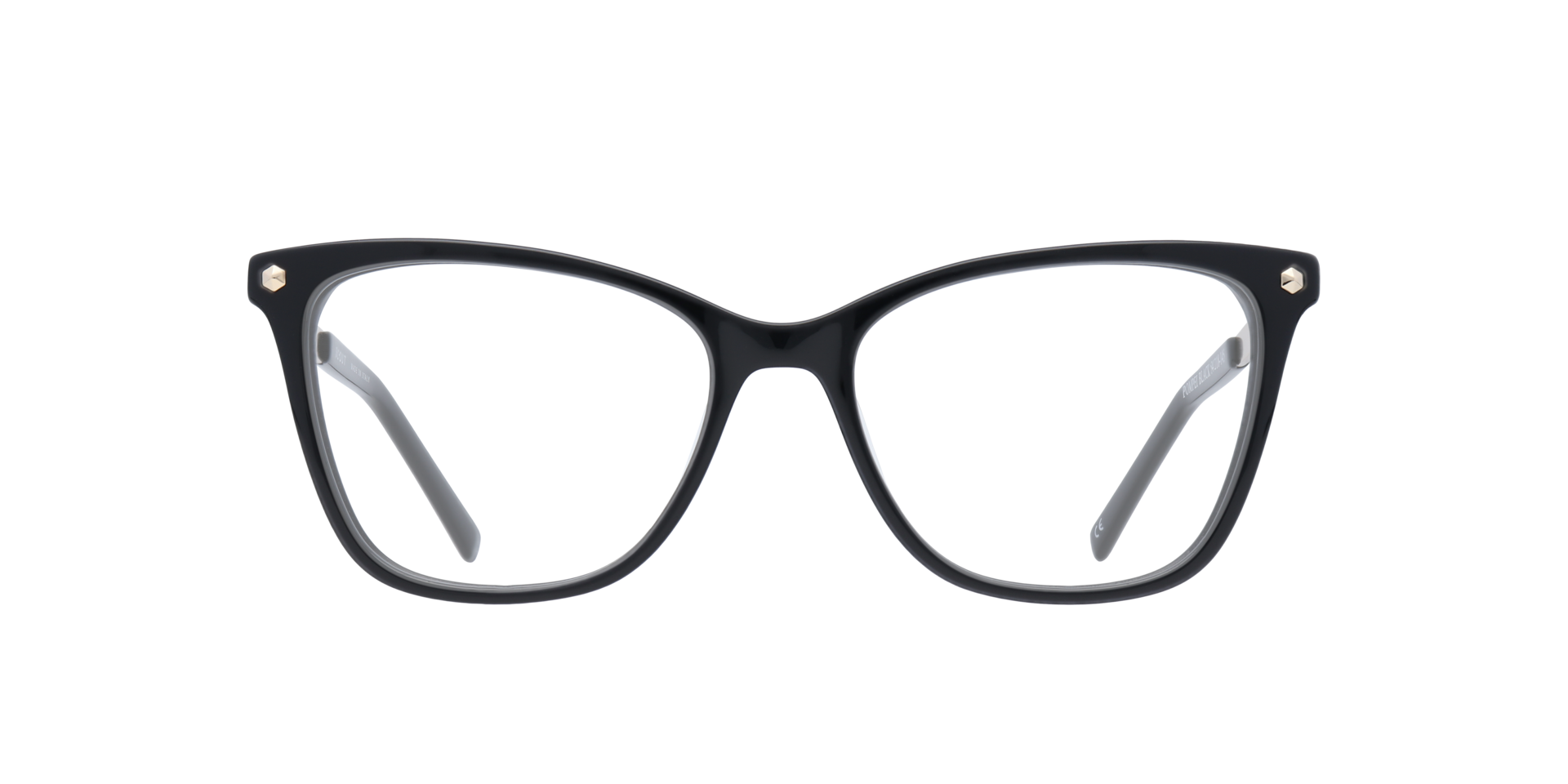 Pompei Black AcetateEyeglass Frames for Glasses Direct, Front View
