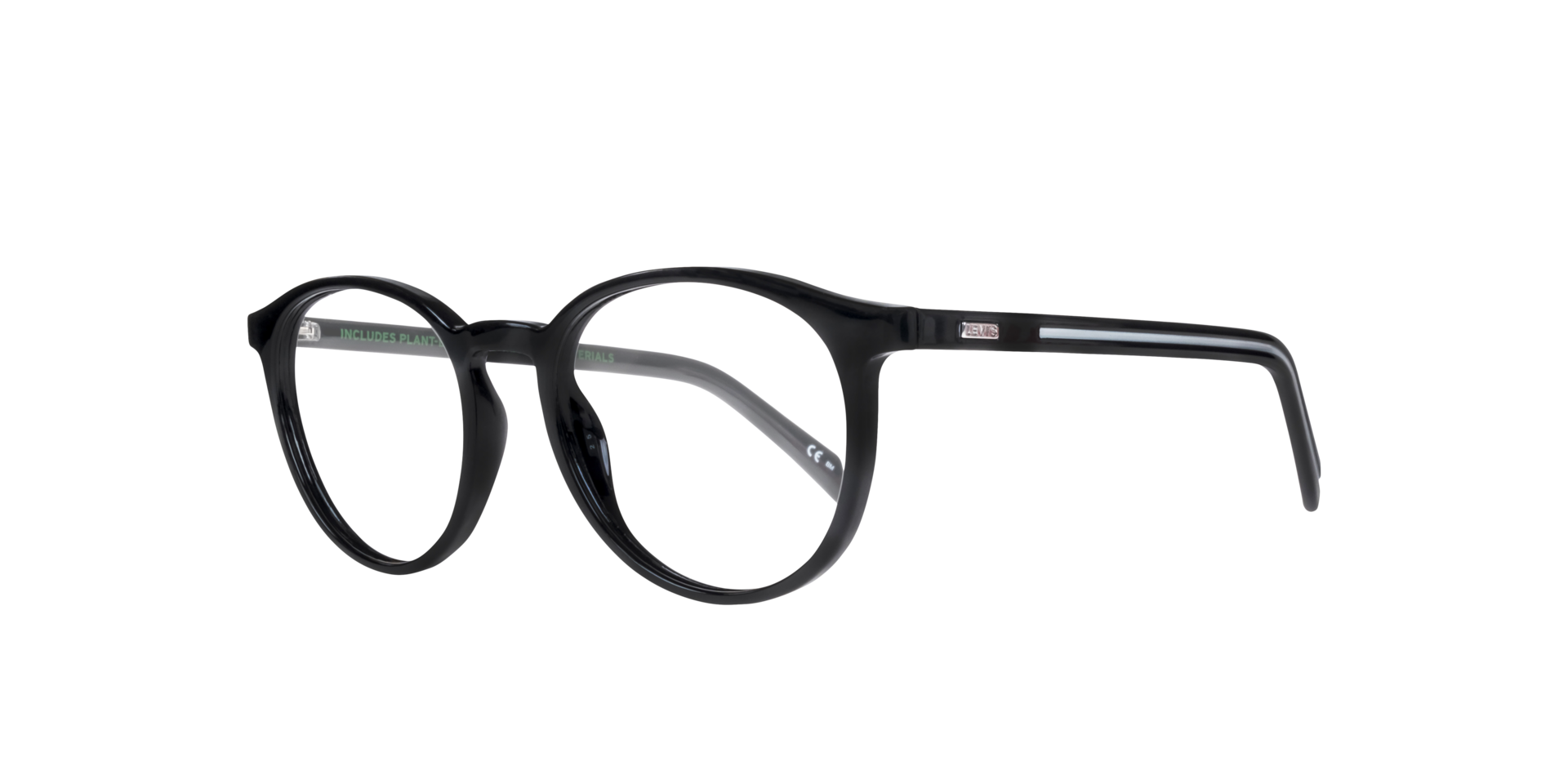 LV 5048 Black Shiny PlasticEyeglass Frames for Glasses Direct, Angle View