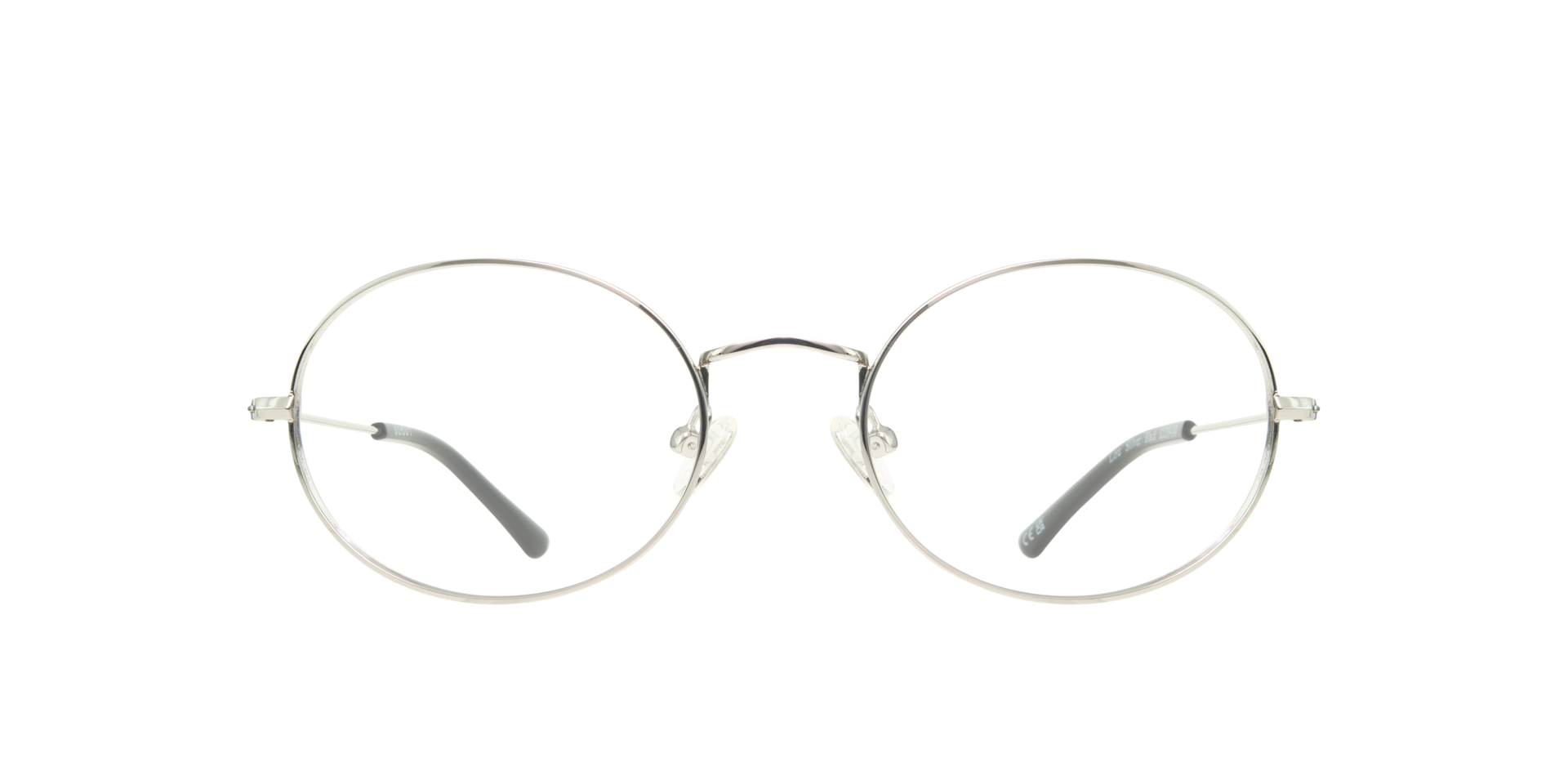 Lou Silver & Black MetalEyeglass Frames for Glasses Direct, Front View