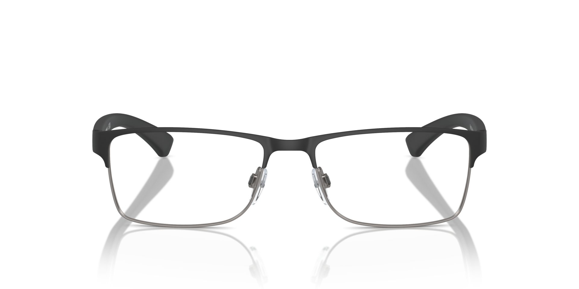 EA1052 Rubber Black & Gunmetal MetalEyeglass Frames for Glasses Direct, Front View