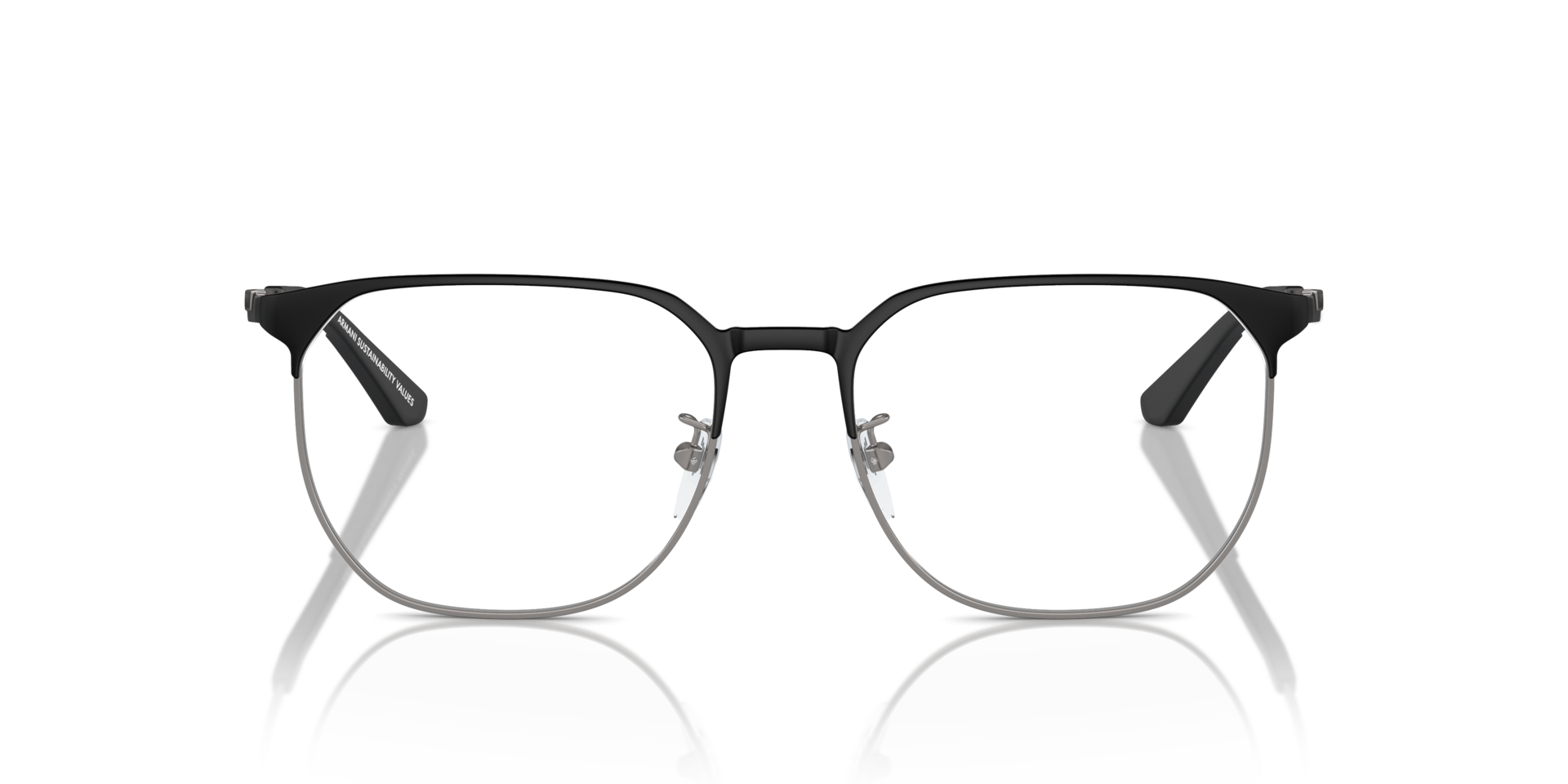 EA1158D Matte Black & Gunmetal MetalEyeglass Frames for Glasses Direct, Front View