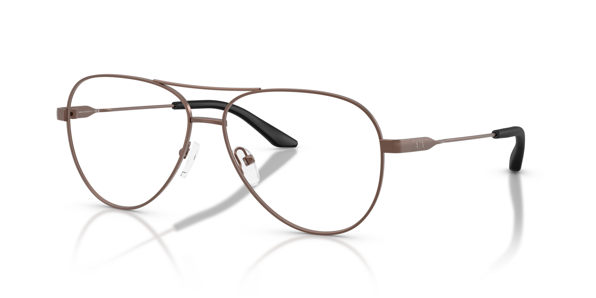 AX1077 Matte Bronze MetalEyeglass Frames for Glasses Direct, Angle View