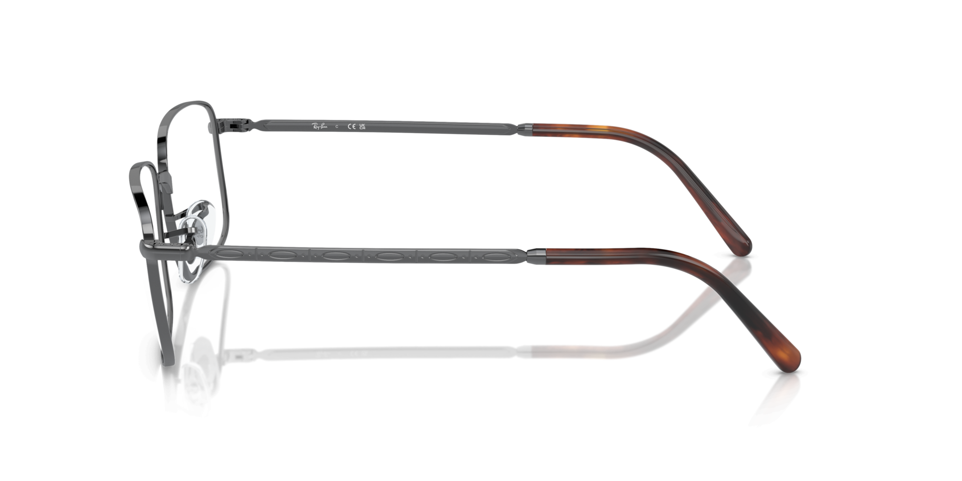 RB3717V Gunmetal MetalEyeglass Frames for Glasses Direct, Side View