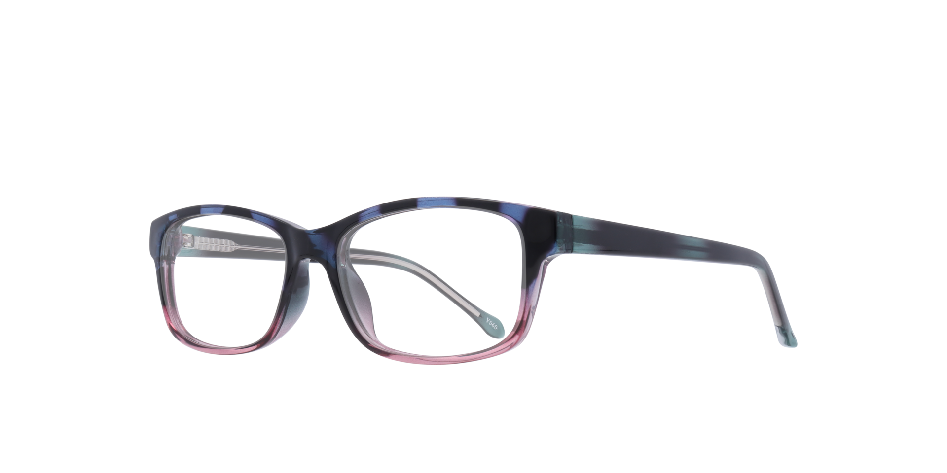Daisy Blue & Pink PlasticEyeglass Frames for Glasses Direct, Angle View