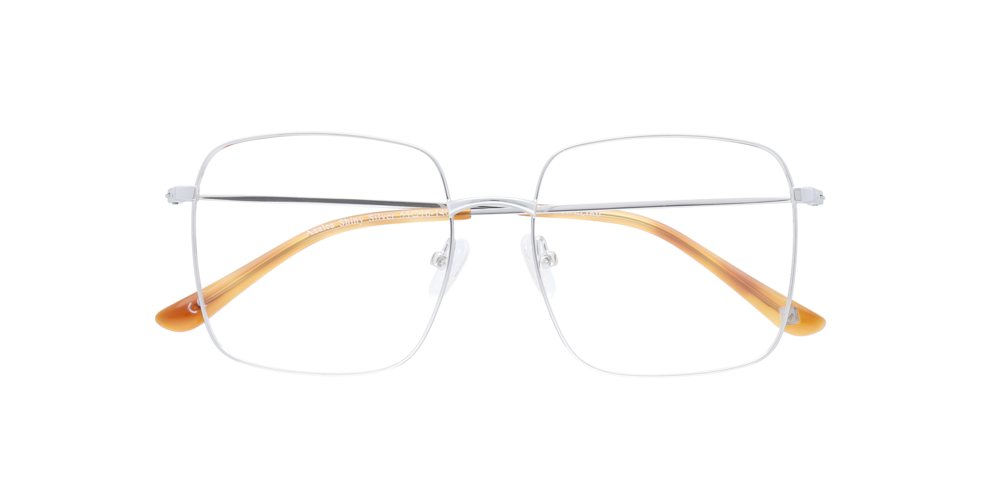 Azalea Shiny Silver MetalEyeglass Frames for Glasses Direct, Closed View