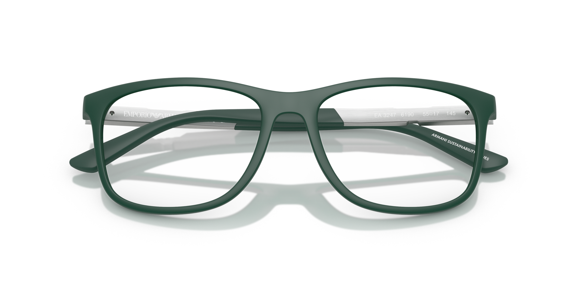 EA3247 Matte Dark Green PlasticEyeglass Frames for Glasses Direct, Closed View
