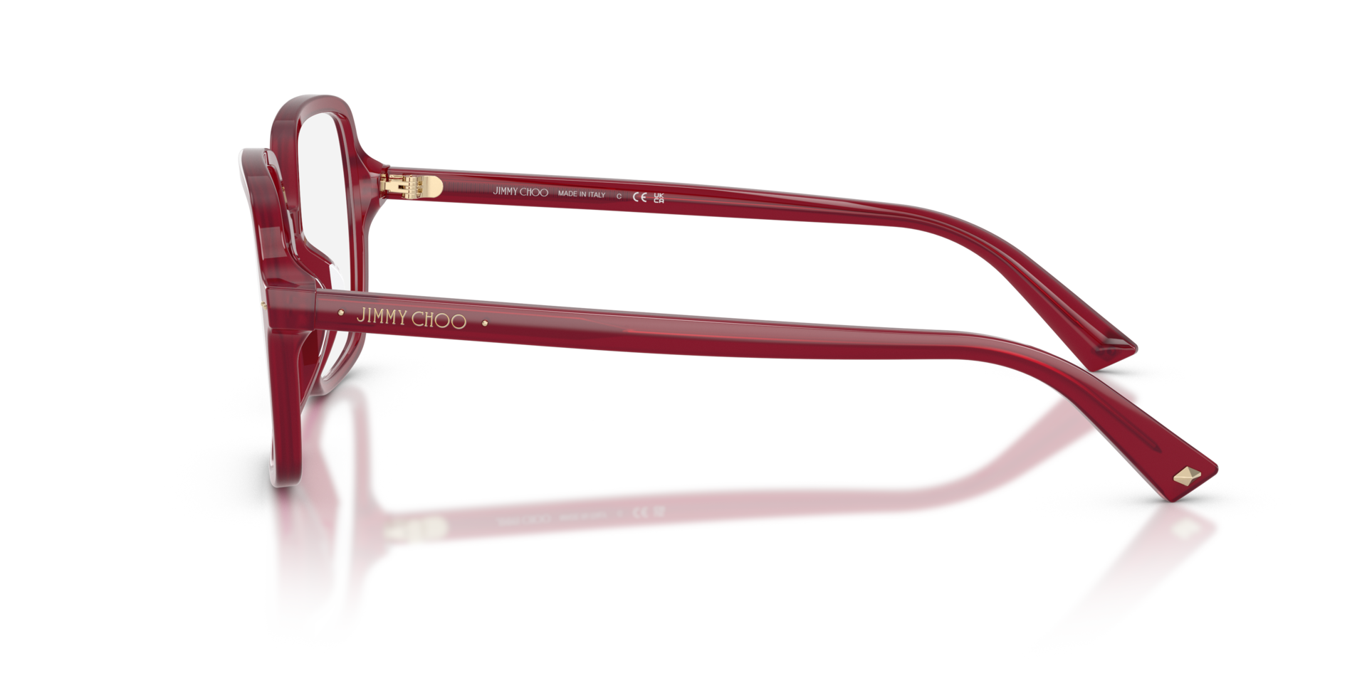 JC3046U Opaline Cranberry AcetateEyeglass Frames for Glasses Direct, Side View