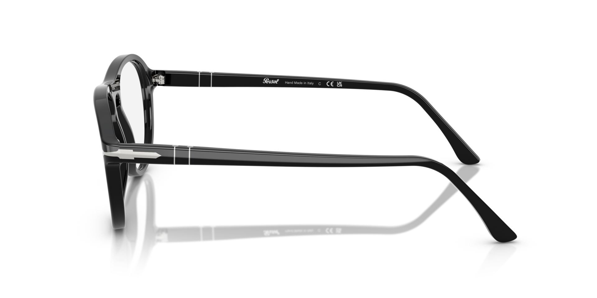 PO3371V Black AcetateEyeglass Frames for Glasses Direct, Side View