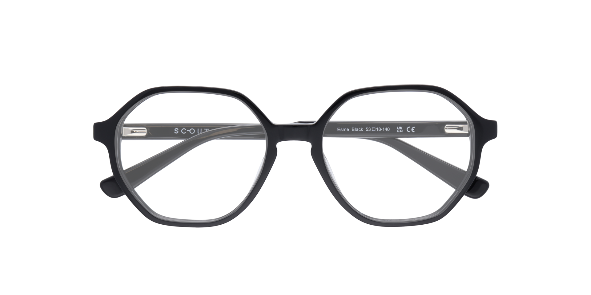 Esme Black AcetateEyeglass Frames for Glasses Direct, Closed View
