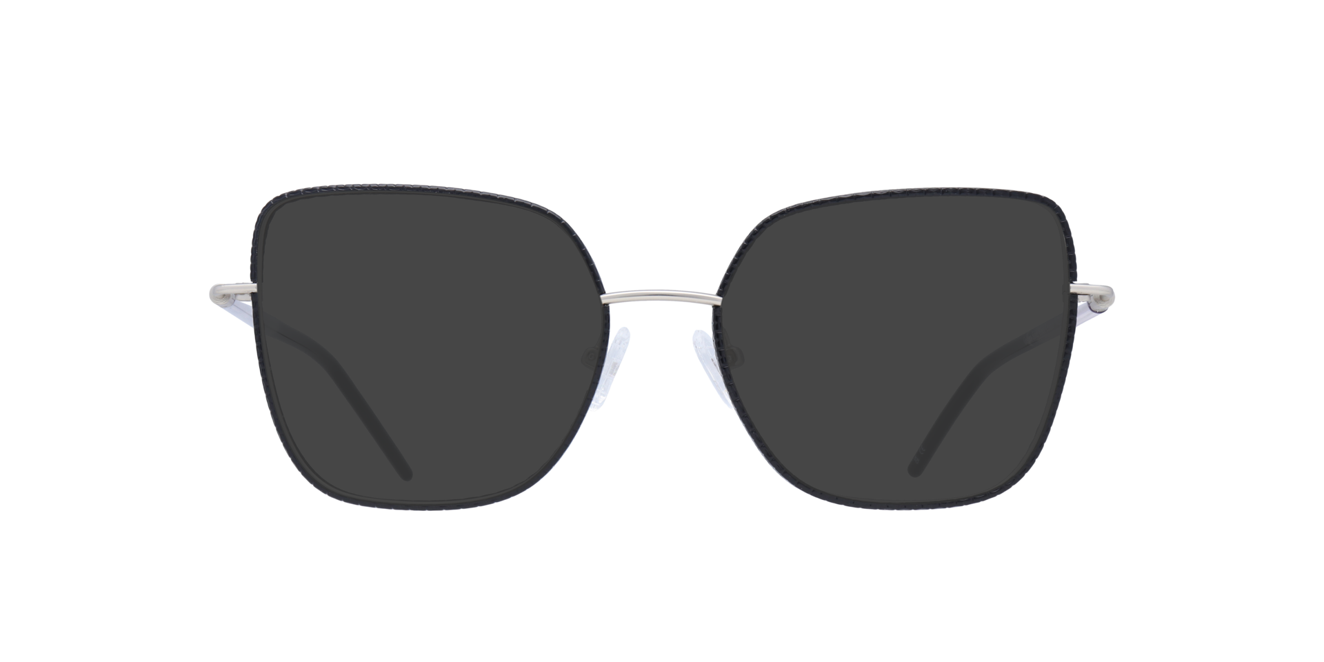 Silver Black Leather Golders -  Metal
