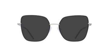 Silver Black Leather Golders -  Metal Sunglasses