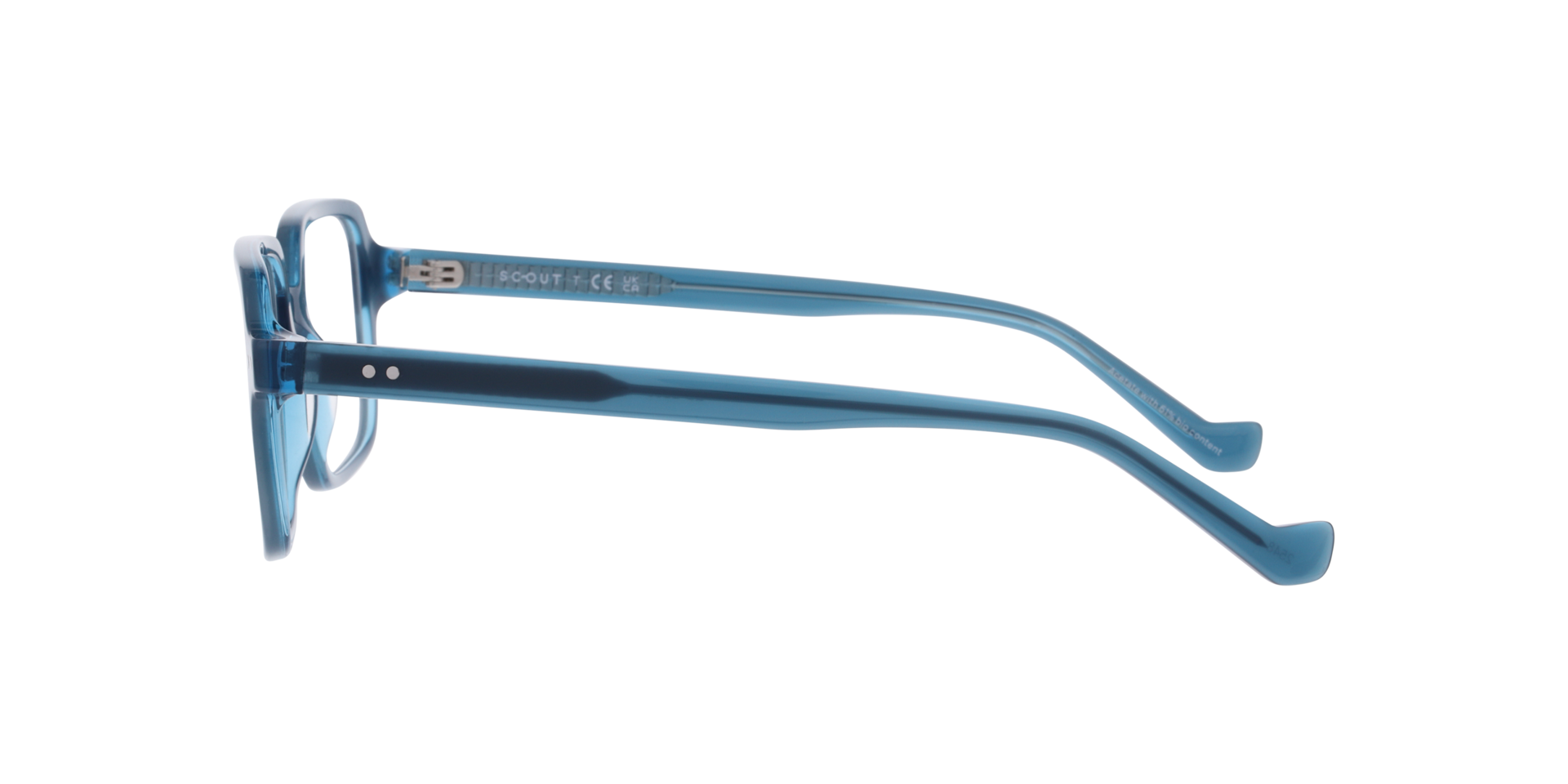 Mogensen Transparent Blue AcetateEyeglass Frames for Glasses Direct, Side View
