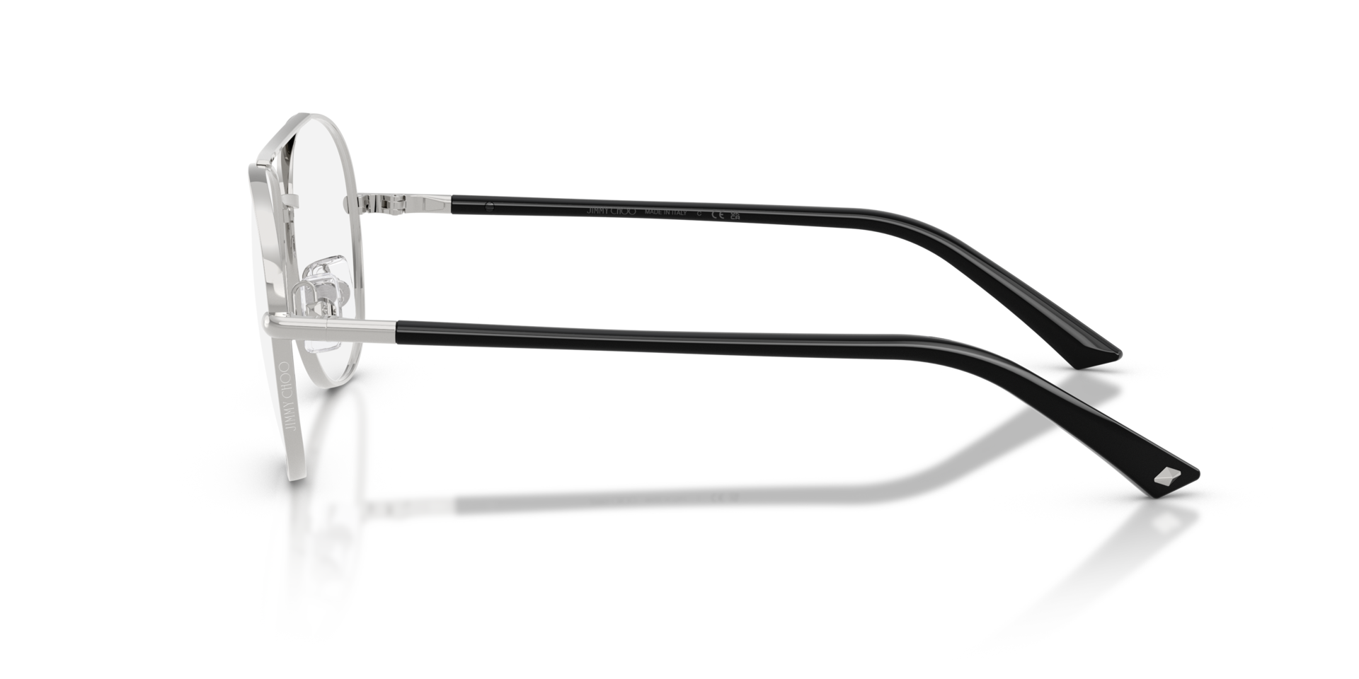 JC2021 Silver MetalEyeglass Frames for Glasses Direct, Side View