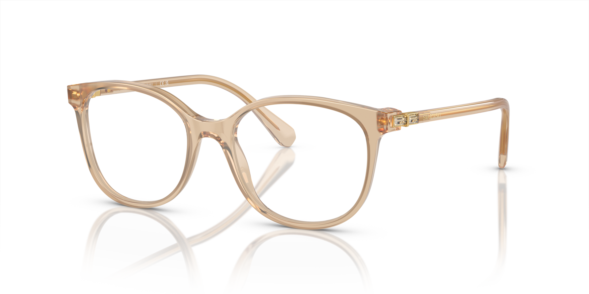 SK2002 Opaline Light Brown AcetateEyeglass Frames for Glasses Direct, Angle View