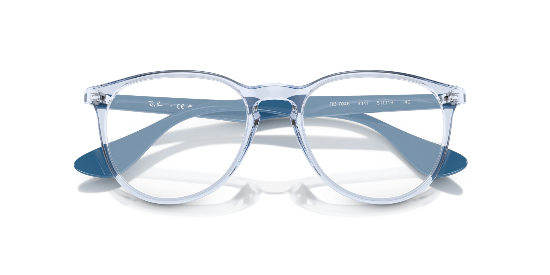 Erika Optics Transparent Light Blue PlasticEyeglass Frames for Glasses Direct, Closed View