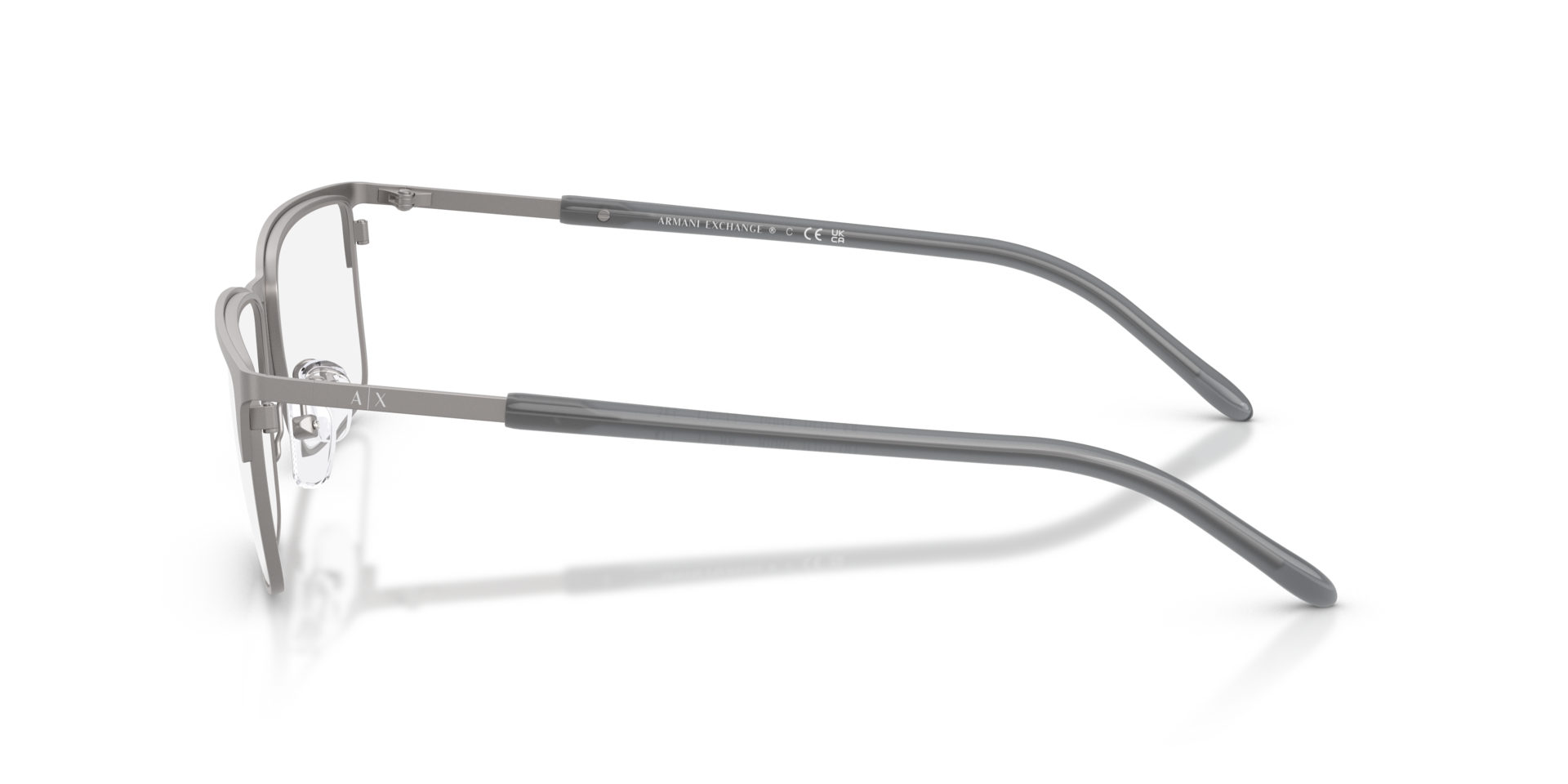 AX1073 Matte Gunmetal MetalEyeglass Frames for Glasses Direct, Side View