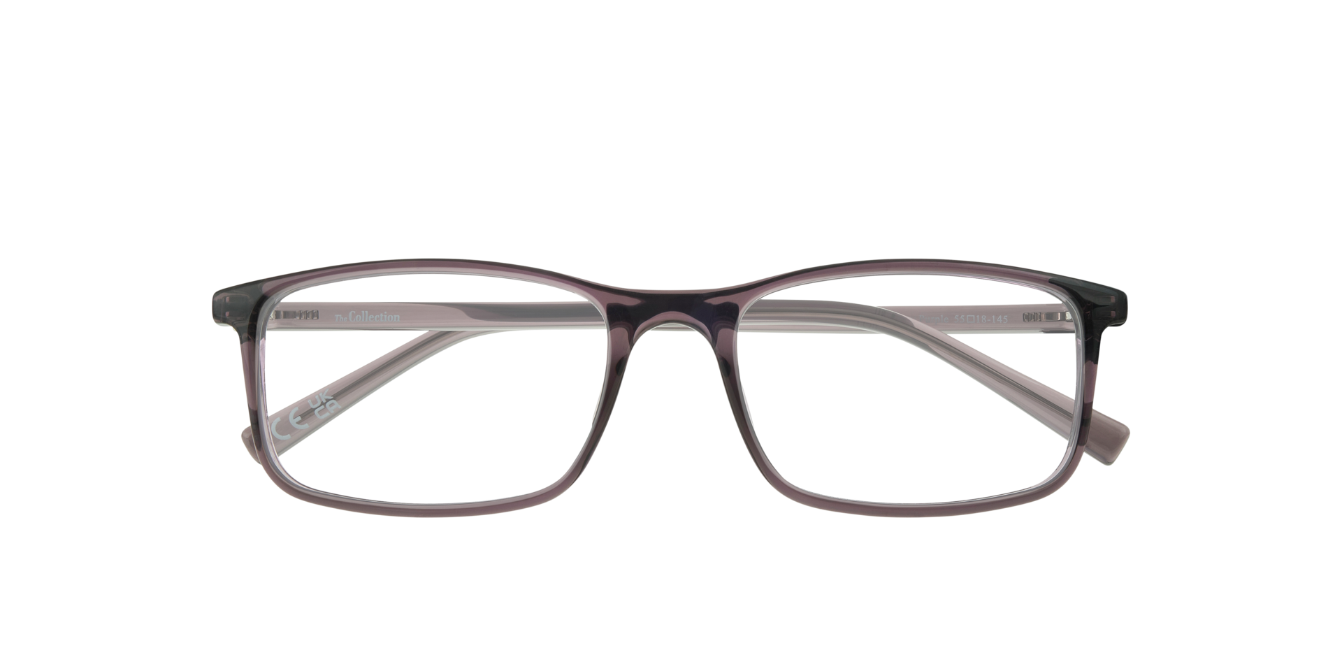 Leslie Shiny Purple PlasticEyeglass Frames for Glasses Direct, Closed View