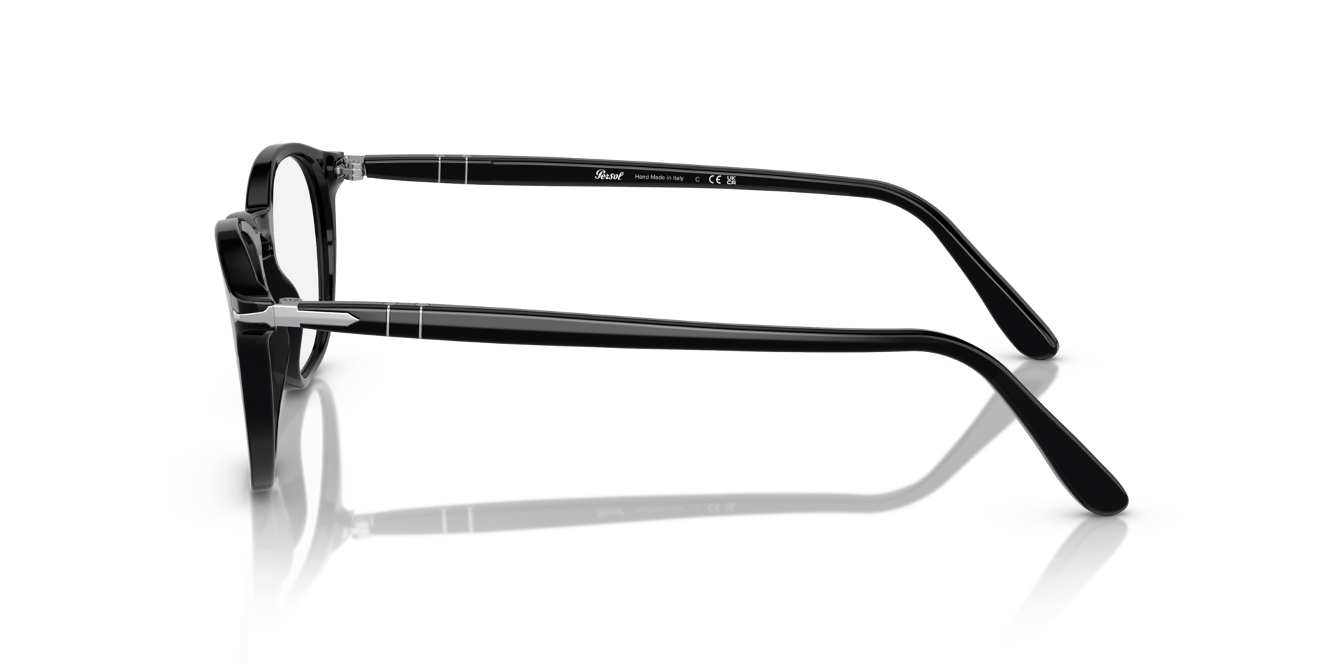 PO3007V Black AcetateEyeglass Frames for Glasses Direct, Side View