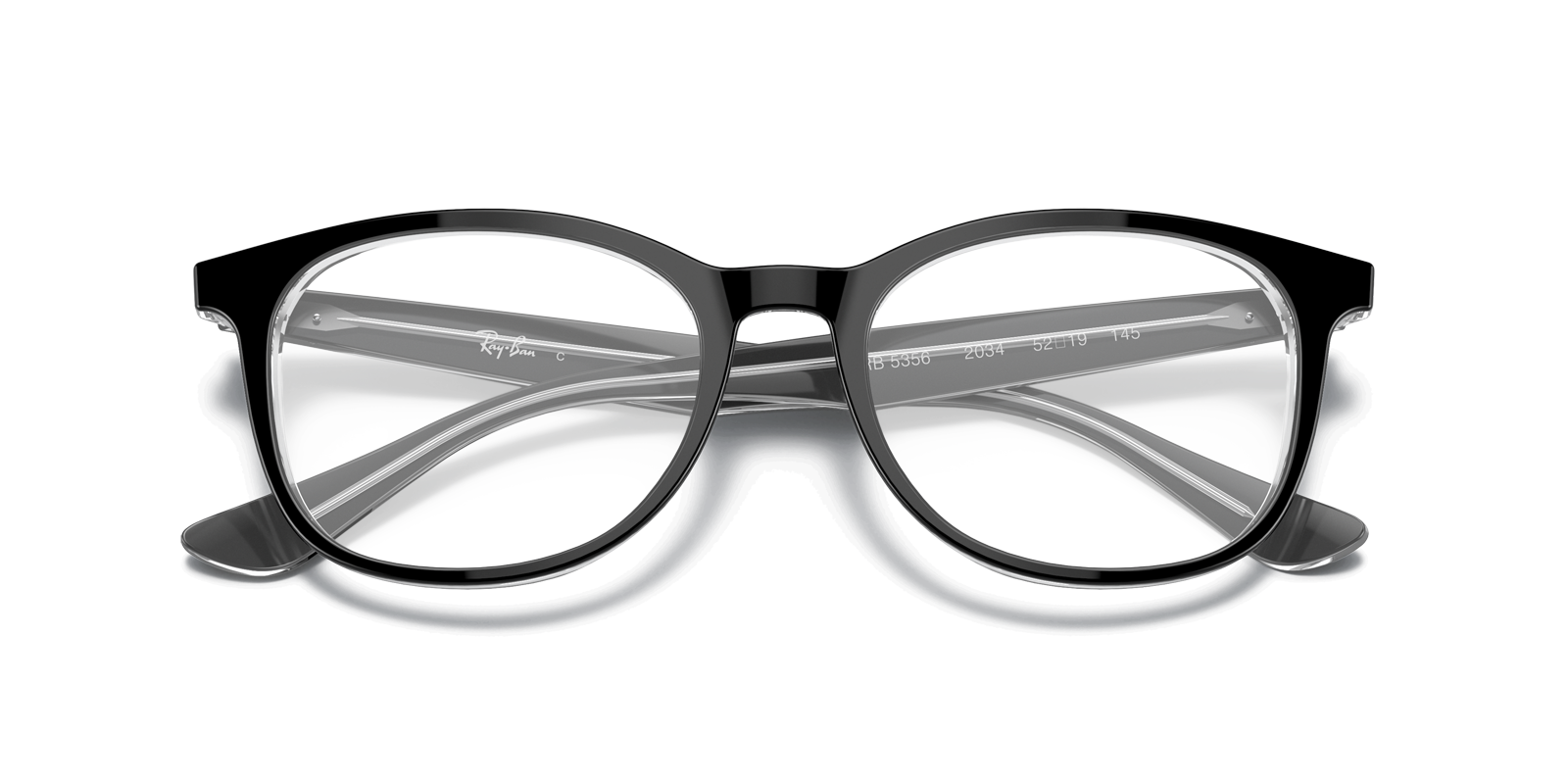 RB5356 Optics Black On Transparent AcetateEyeglass Frames for Glasses Direct, Closed View