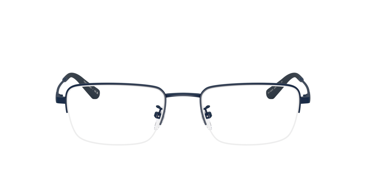 Matte Blue rectangle Titanium eyeglasses Online - Semi Rim - EA1193TD