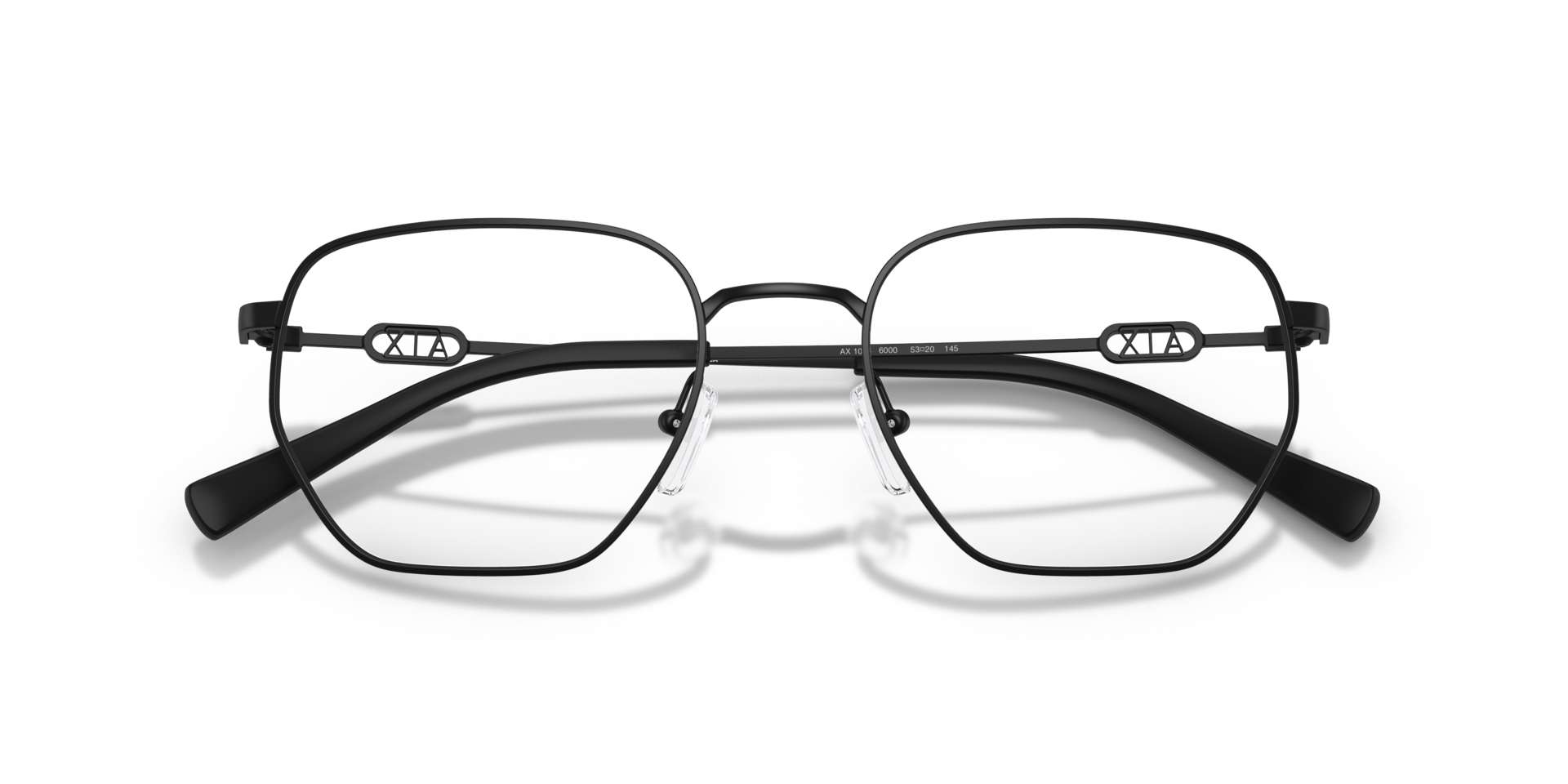 AX1074 Matte Black MetalEyeglass Frames for Glasses Direct, Closed View