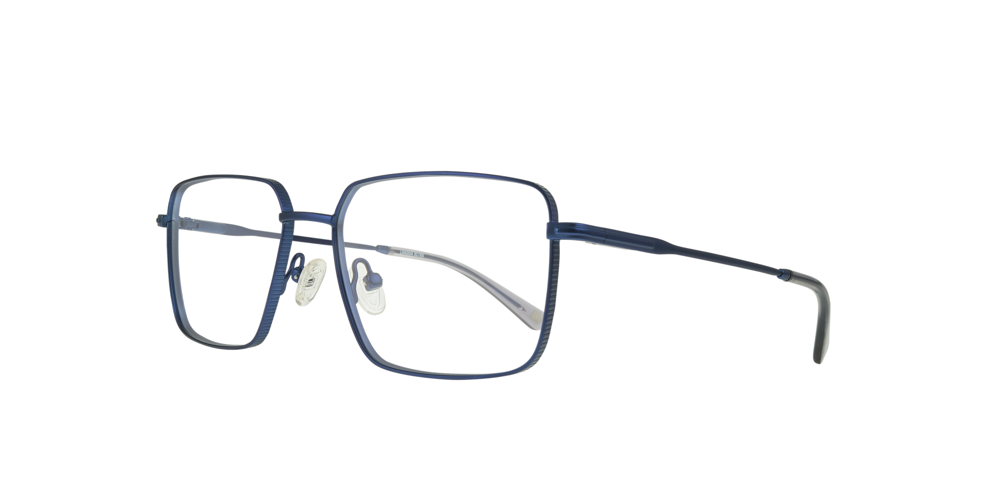 Lewisham Blue & Grey MetalEyeglass Frames for Glasses Direct, Angle View
