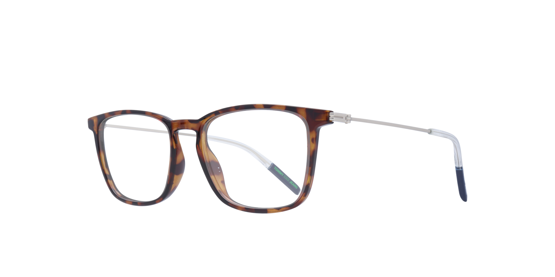 TJ 0061 Tortoise Silver PlasticEyeglass Frames for Glasses Direct, Angle View