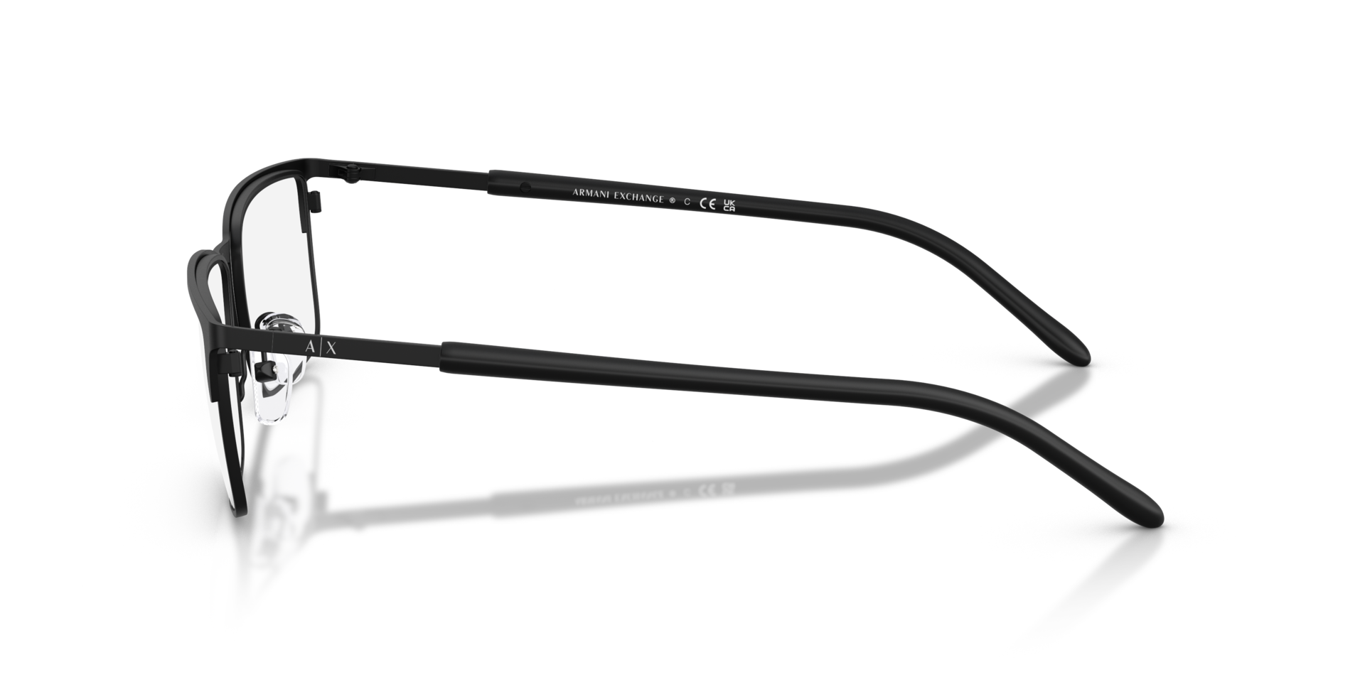 AX1073 Matte Black MetalEyeglass Frames for Glasses Direct, Side View