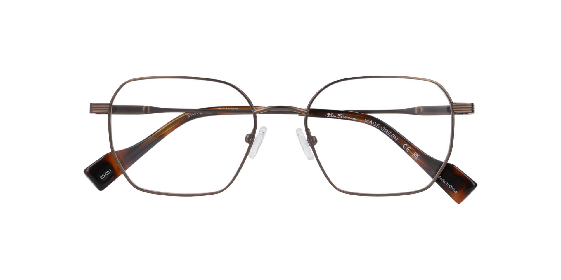 Bsmain Brown MetalEyeglass Frames for Glasses Direct, Closed View