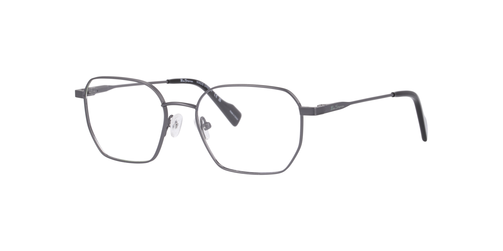 Bsmain Gunmetal MetalEyeglass Frames for Glasses Direct, Angle View