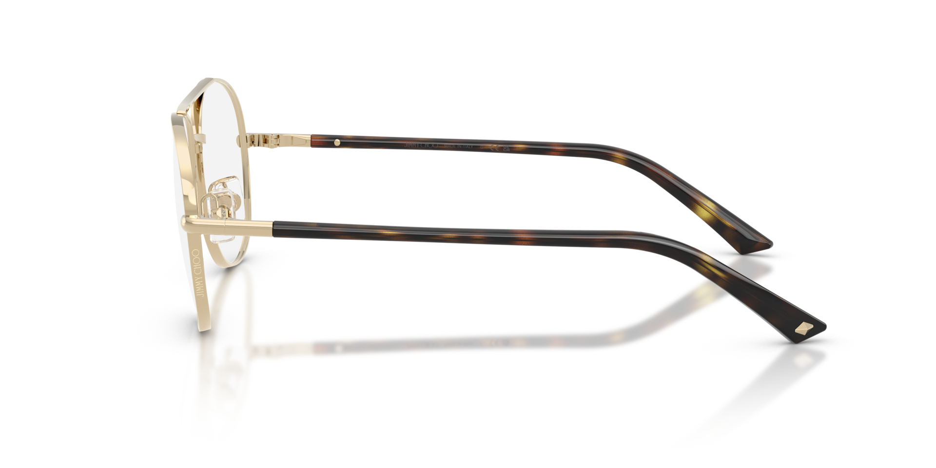 JC2021 Pale Gold MetalEyeglass Frames for Glasses Direct, Side View