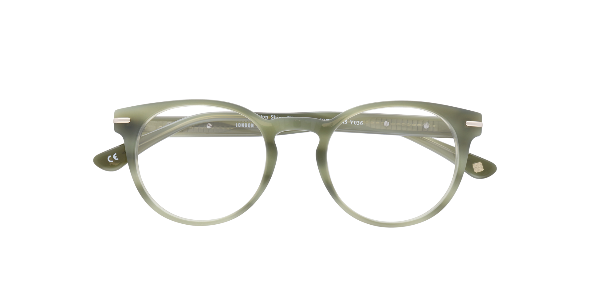 Dalston Shiny Khaki Horn AcetateSunglass Frames for Glasses Direct, Closed View