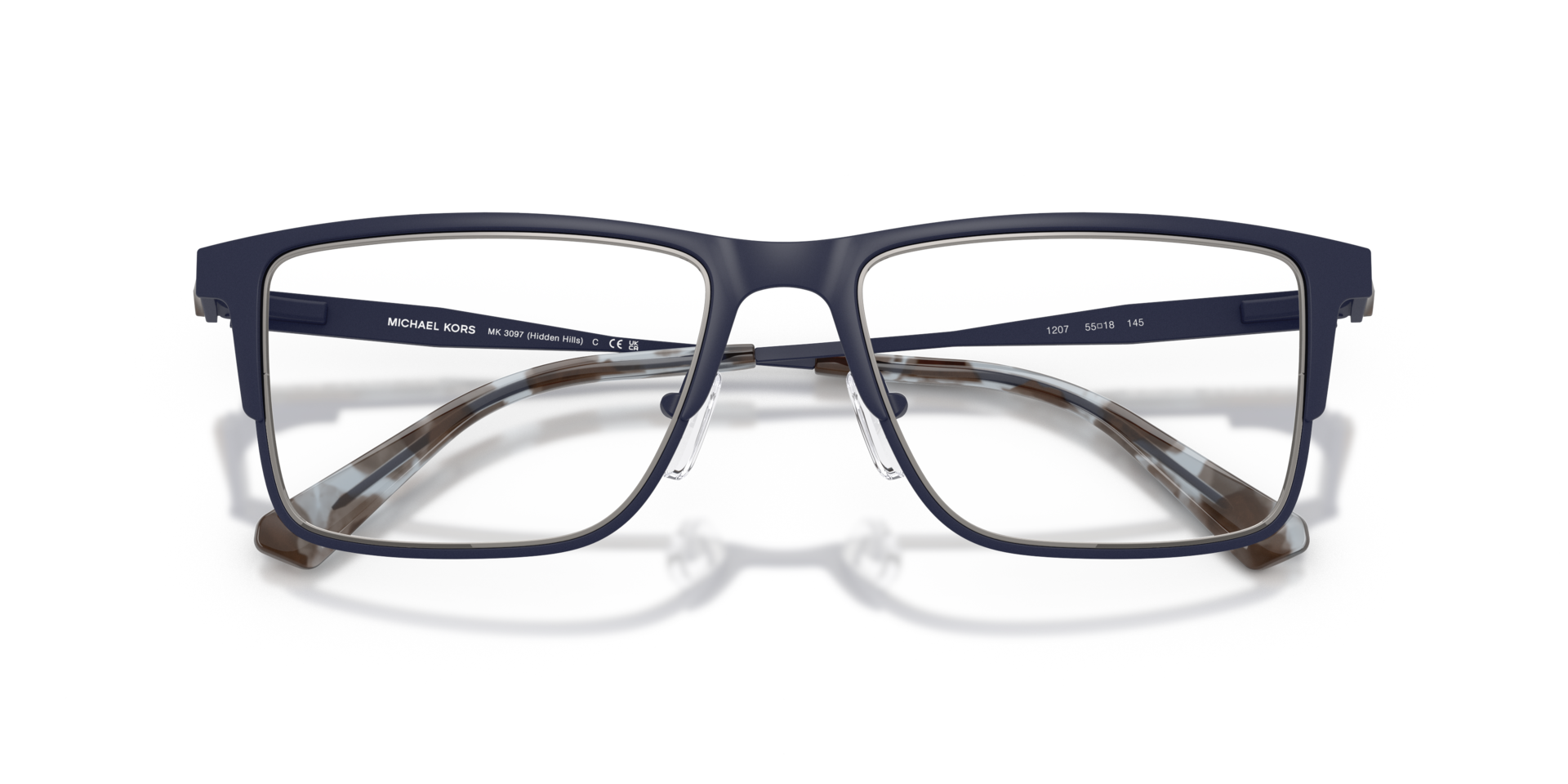 MK3097 Matte Navy MetalEyeglass Frames for Glasses Direct, Closed View