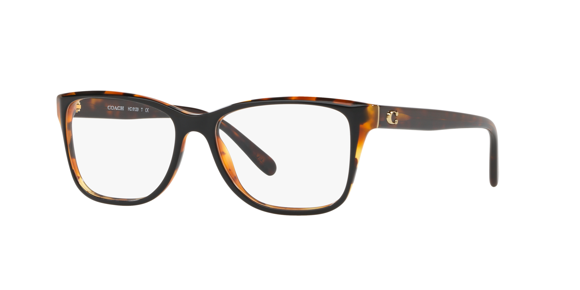 HC6129 Black Tortoise Laminate AcetateEyeglass Frames for Glasses Direct, Angle View
