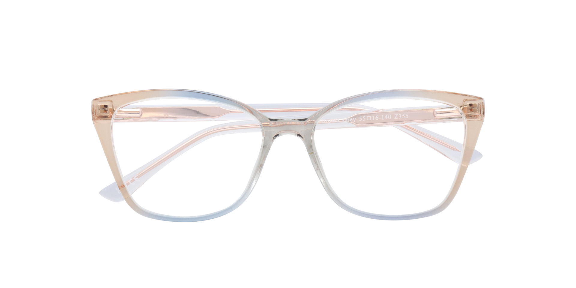 Holden Gradient Brown Grey PlasticEyeglass Frames for Glasses Direct, Closed View