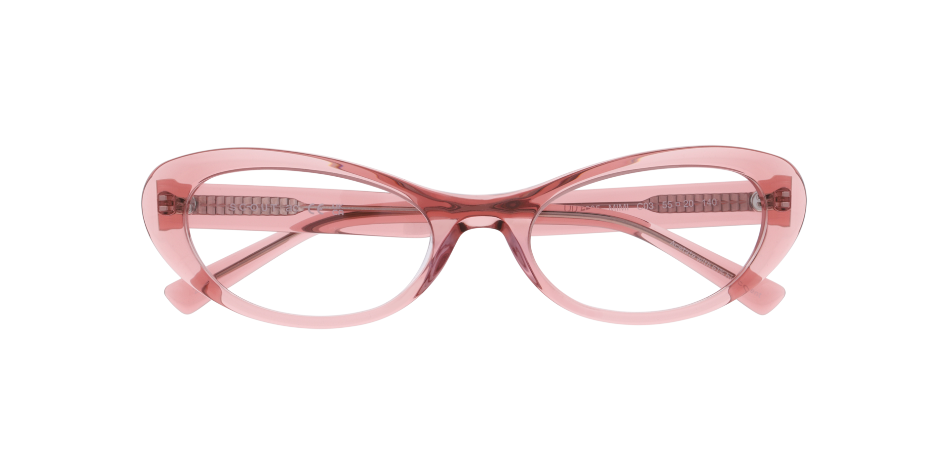 Mimi Transparent Dark Pink AcetateEyeglass Frames for Glasses Direct, Closed View