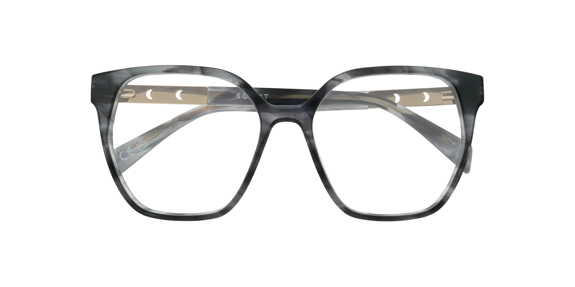 Kim Horn Translucent Grey AcetateEyeglass Frames for Glasses Direct, Closed View