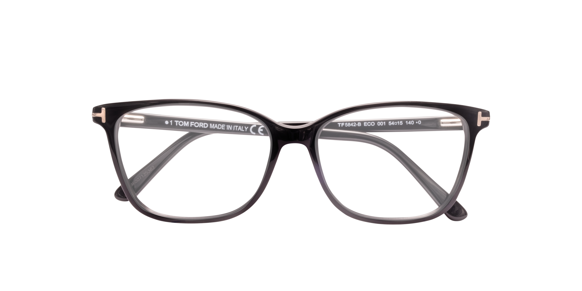FT5842-B_54001 Black AcetateEyeglass Frames for Glasses Direct, Closed View
